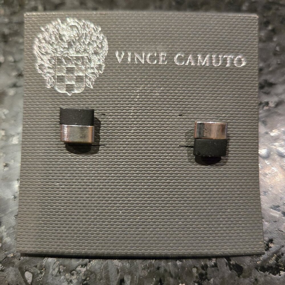 Vince Camuto Black and Silver Stud Earrings